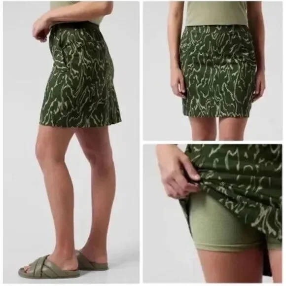 Athleta Vienna Cargo Skort Voyage‎ Eucalyptus Olive Green Women's Size 4 Skirt - Picture 2 of 10